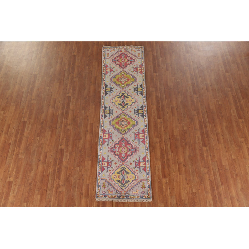 Tapis de couloir oriental vert traditionnel 3 x 10