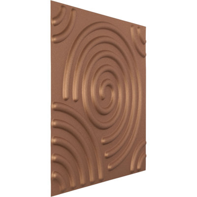 Panneau mural décoratif en spirale 3D H 19 5/8 po x H 19 5/8 po, cuivre vieilli (couvre 2,67 pieds carrés)