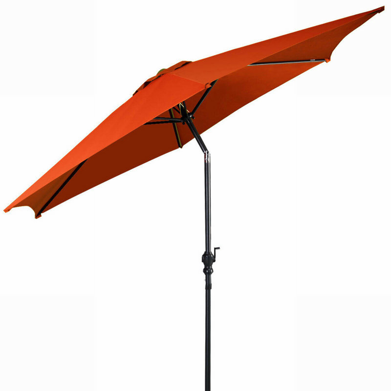 Parasol Ari Market, Orange, 96" H x 108" W x 108" D, Manivelle