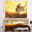 Paysage, arbre africain, tapisserie, silhouette-28502358