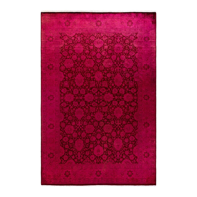 Tapis unique noué à la main Weirsky - rose Weirsky