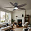 Ventilateur de plafond encastré 36/42/48 po à profil bas avec éclairage et télécommande-647977974-647977738