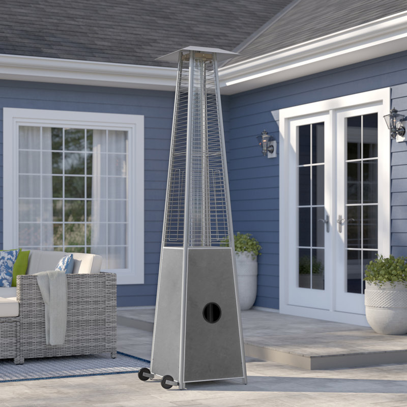 Kelcea 40000 Propane Standing Patio Heater, Stainless Steel
