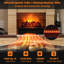 26 in. Electric Fireplace Insert with 5 Flame Colours & 5 Brightness, Timer, Realistic Ember Bed Fireplace Log Heater