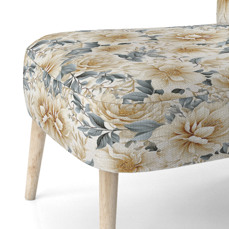 Chaise d'appoint rembourrée Cottage Beige And Grey