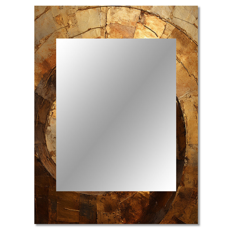 Or noir Timeless Turn II - miroir spirales abstraites, miroir mural moderne unique, art imprimé en métal, 40 po x 30 po