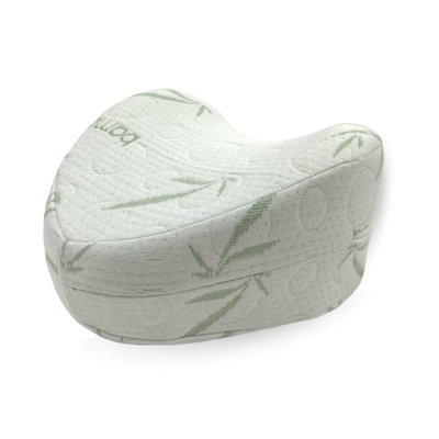 Memory Foam Knee Pillow for Side Sleepers with Rayon From Bamboo Cover, Leg Pillow for Side Sleeping Support, Knee Wedge Pillow for Body Pain