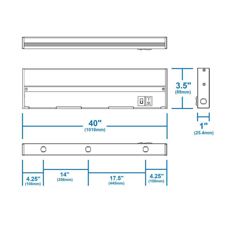 Nuc5 LED 40'' Under Cabinet Linkable Light Bar, Oil-Rubbed Bronze