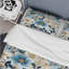 Motif floral blanc et bleu - Ensemble de housse de couette floral - Polyester microfibre-809245281