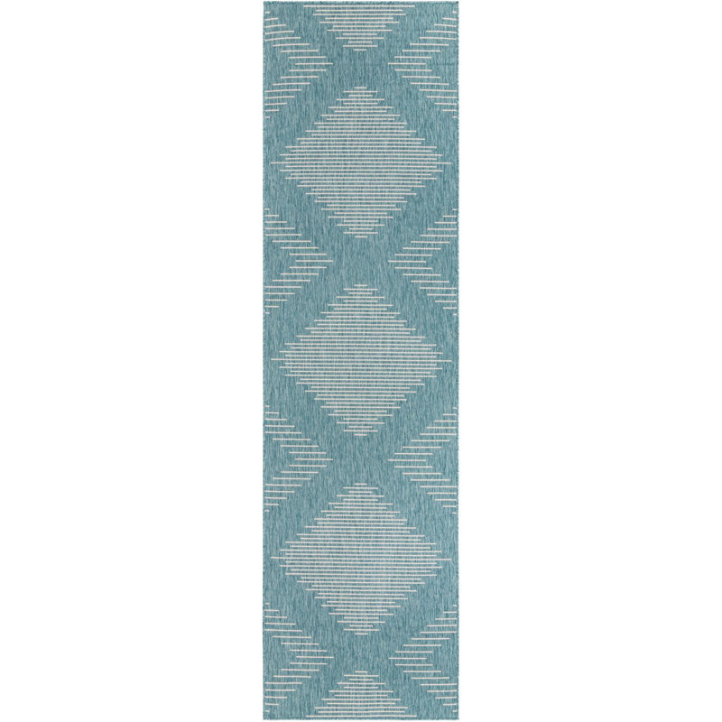 Striped Indoor / Outdoor Rug, Runner 3'3" x 12'