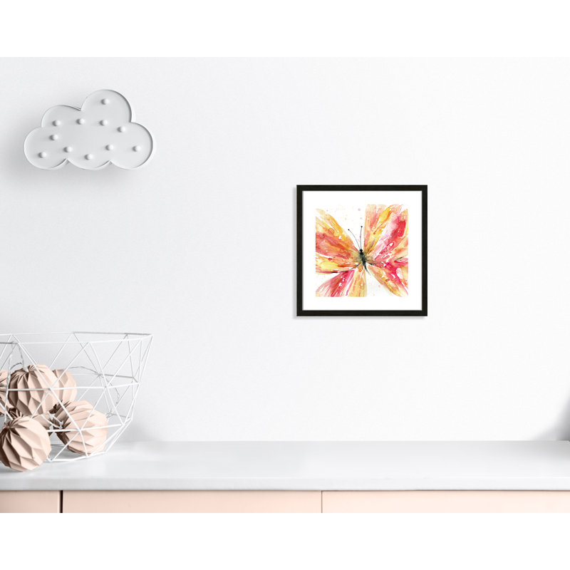 «Butterfly Flying II», art encadré, H 16 po x l 16 po x P 1,18 po, Structure noire