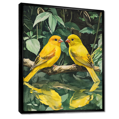 Kleckner Finches Birds By The Farm Pond II - Art mural oiseau pour le salon