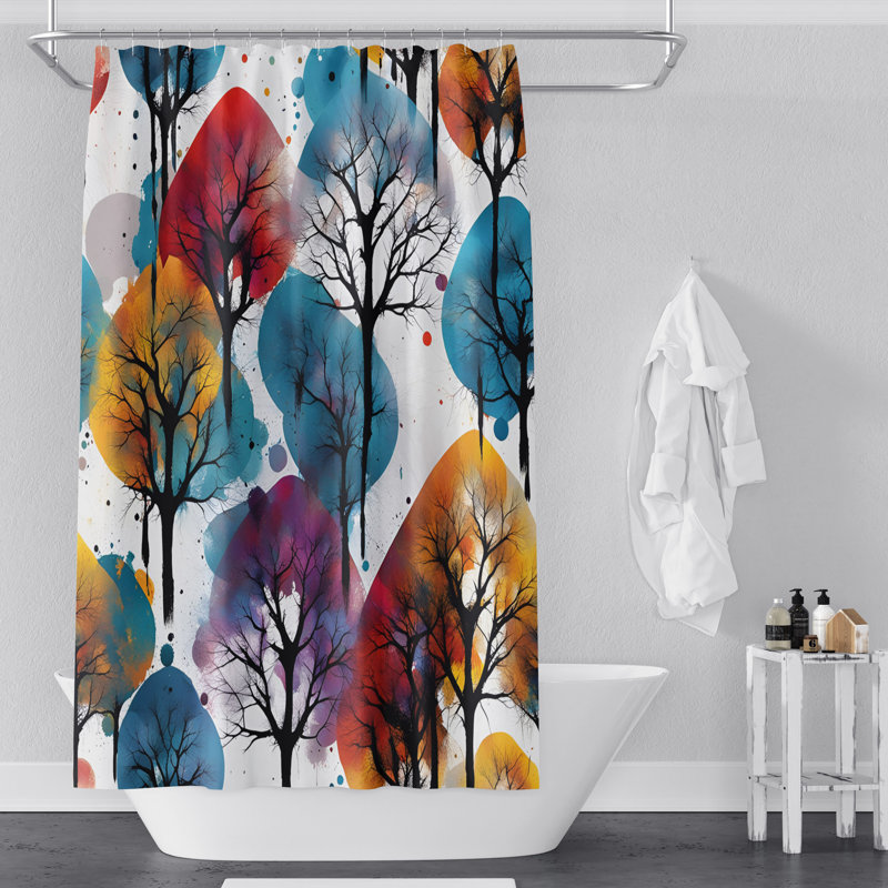 Rideau de douche abstrait Goudarz, H 72 po x l 70 po