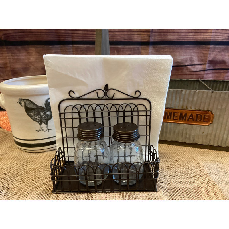 Garden Gate Napkin Salt & Pepper Caddy