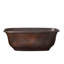 Baignoire de trempage autoportante en cuivre 66 po x 32,5 po Santorini-20568666