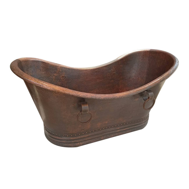 67'' x 34'' Freestanding Soaking Copper Bathtub