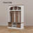 66.9" H Hall Tree Storage Rack - 5 Hooks + 3 Storage Compartments + Double Bamboo Baskets