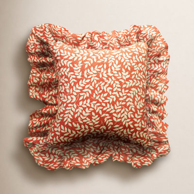 Zekia Ruffled Cotton Throw Pillow