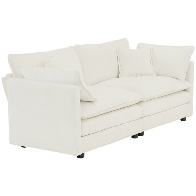 2 Living Room - White Chenille Luxury Style Easy Assembly Required