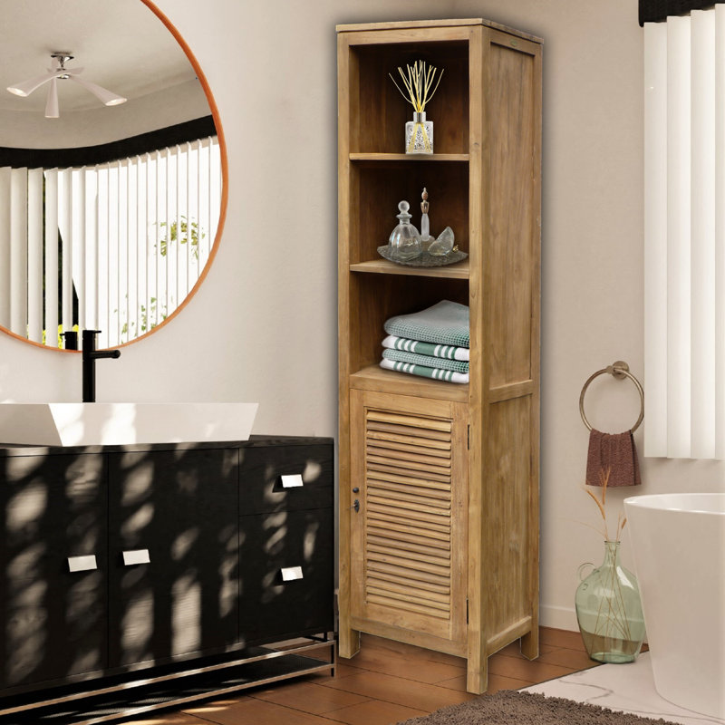Armoire à linge en bois massif l 19,6 po x H 78,7 po x P 15,7 po