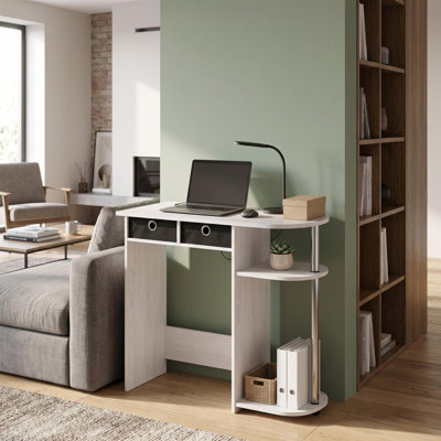  Go Green Home ordinateur portable ordinateur portable bureau / table chêne blanc / chrome bureau d'ordinateur personnel bureau d'écriture poste de travail