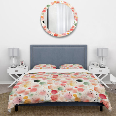 Watercolor Nostalgic Poka Dot Harmony I Dots Duvet Cover