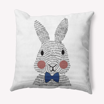 Bow-tie Bunny Easter Decorative Square Pillow Cover & Insert