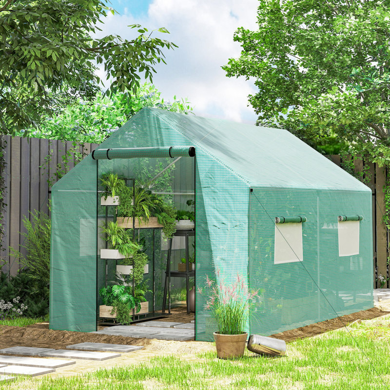 Walk-in Polytunnel Greenhouse 2 x 3(m) Green, White