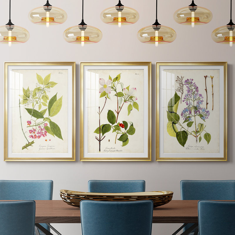 Arbre en fleurs IV - reproduction encadrée sur mesure de qualité supérieure mate - 3 pièces, H 19 po x l 27 po