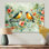 Fleurs jaunes et vertes d'Eden Birds I - oiseau, art mural dans le salon