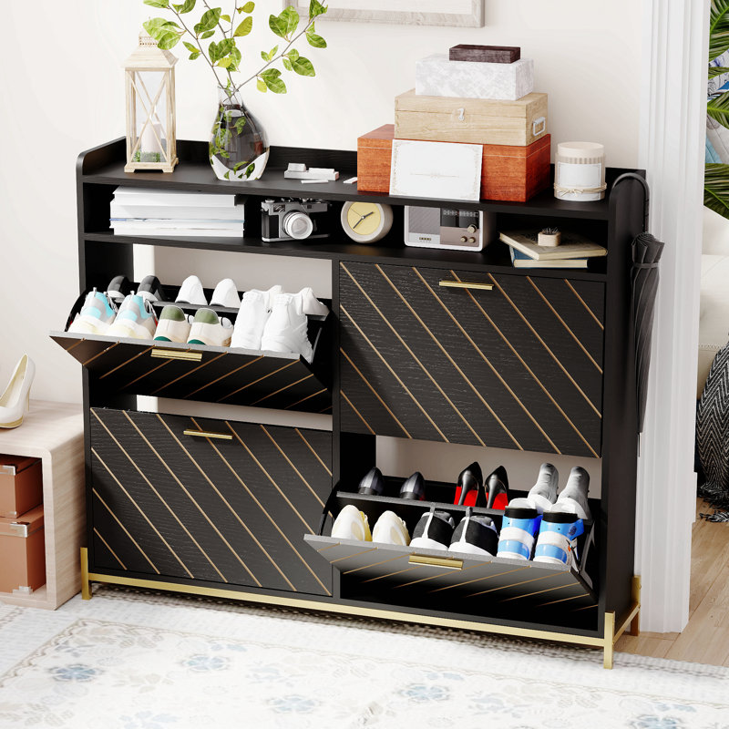 Shoe Cabinet/Shoe Rack Cabinet/Shoe Rack Organizer Cabinet, Black