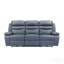 Canapé inclinable électrique moderne en cuir bleu avec ports USB, confort moelleux, 3 places, mobilier de salon (1 pièce)