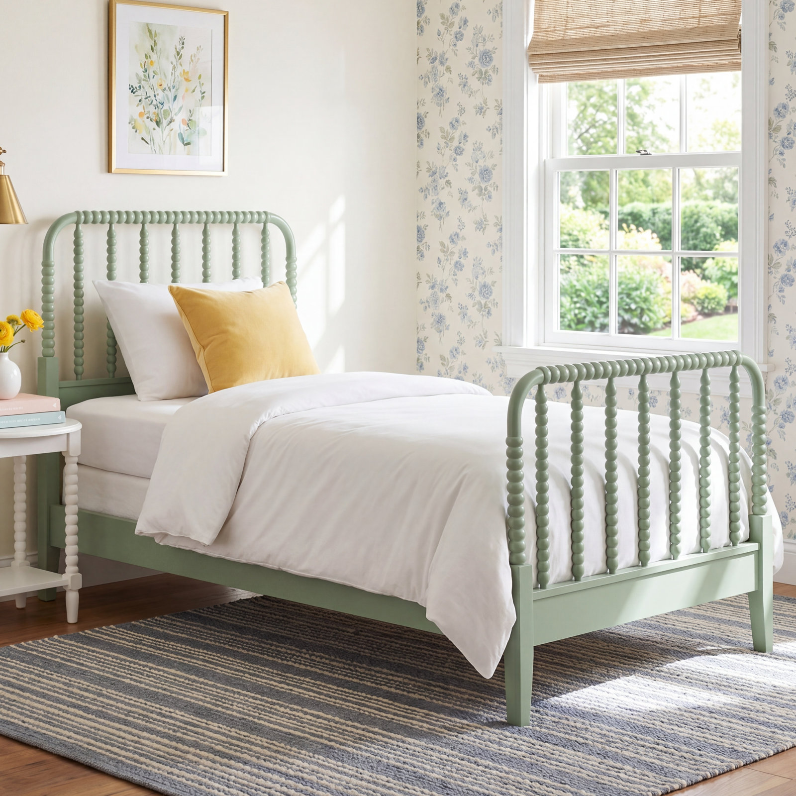 Louisa Spindle Bed, Twin, Sea Glass
