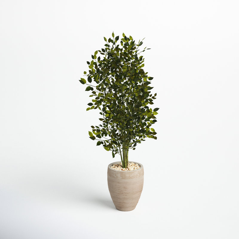 53'' Faux Ficus Tree in Earthenware Planter