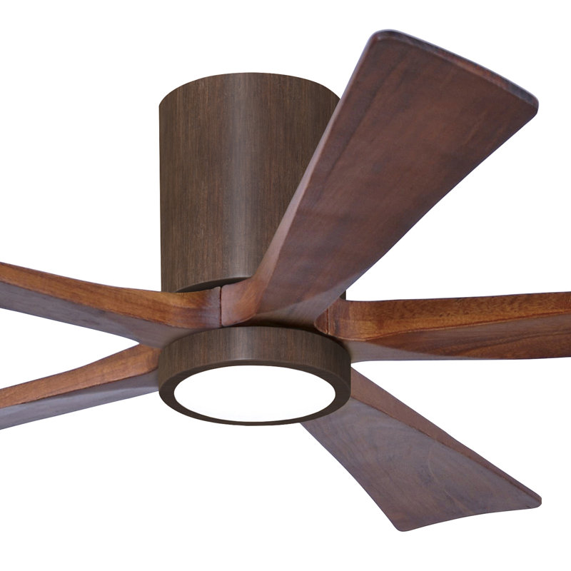 Ventilateur de plafond à 5 pales DEL avec ensemble d'éclairage inclus Irene, Ton noyer, 52", Ton noyer