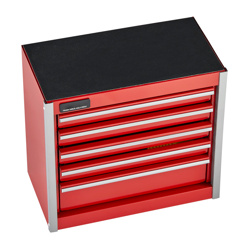 Boîte à outils portative rouge de 8,6 pouces avec 5 tiroirs, matériaux et produits de bricolage, conception multicouche pour espace vertical, organisateur de métal à éviter bruit, tiroirs, fournitures de papeterie, tiroir lisse