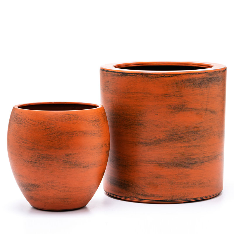 7,8 po Vase à auto-arrosage automatique - brun foncé, magnifique support à fleurs 8 po x 8 po