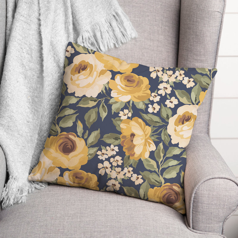 Housse de coussin d'extérieur carré 12 pièces Flowers, Bleu, 18 po x 18 po