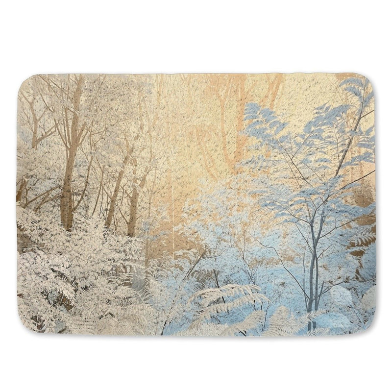 Tapis de bain abstrait feuillage abstrait, Simple - L 24 po x l 17 po