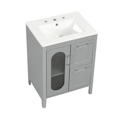 24'' Bathroom Vanity with Ceramic Sink Top