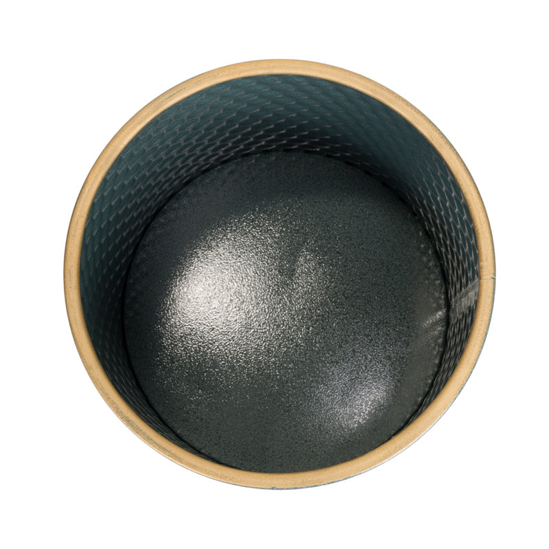 Rhys Blue-Green Mid Century Modern Metal Pot Planter Set