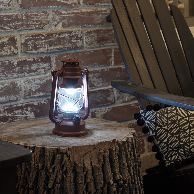 10'' Battery Powered Integrated LED Outdoor Lantern, Red