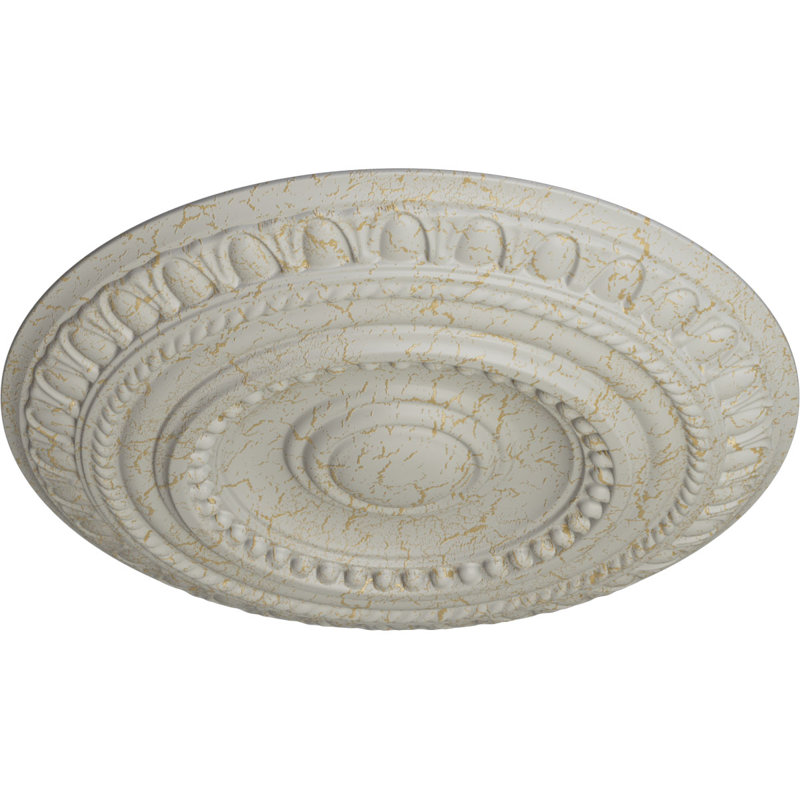 Médaillon de plafond Endurathane Artis, DO 15 3/4 po x P 1 3/8 po (convient aux auvents jusqu'à 6 7/8 po), fini blanc perle peint à la main