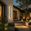 Aarthi Modern Oval Linear LED Outdoor Wall Light Matt Black IP65 Waterproof 3000K Acrylic Exterior Wall Lamp For Corridor Entrance-674449124-674449125