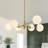 39" Mid-Century Modern 6 - Light Sputnik Sphere Milk Glass Chandelier