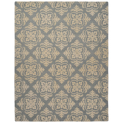 Abigahil Performance Hand Tufted Wool Damask Indoor Rug