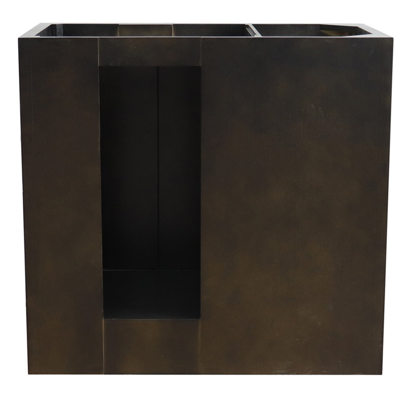 Ensemble de meuble-lavabo simple 37 po Calsbeck, Noir galaxie, Brun cendré