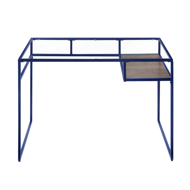 Bureau d'écriture avec rangement ouvert Yasin, parfait pour les espaces de travail modernes et minimalistes.