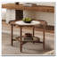 Table basse à forme pétale et verre à motif craquelé blanc, table basse à 2 niveaux avec rotin-133699040