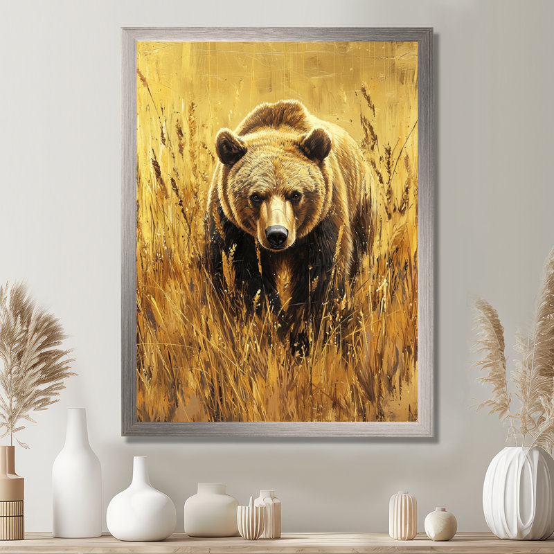 Alachua - animaux, art mural sur toile, H 44 po x l 34 po, Picture Framed, Argent argent